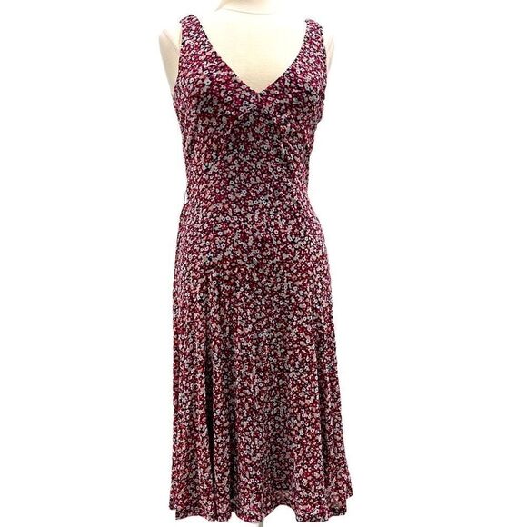 Michael Kors Floral Print Midi Sleeveless Dress M - Picture 3 of 10